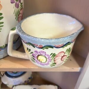 Floral Creamer with Blue and Cream Accents